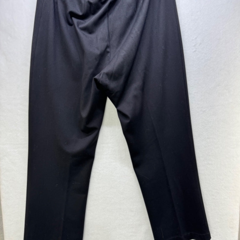 Ellen Tracy Women Dress Pant Sz XL Black Faux pocket pleated side legs
