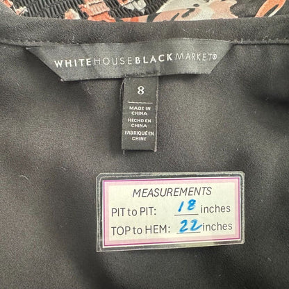 White House Black Market Sz 8 Cowl Neck Back Tie Pullover Sheer Slit Sleeve