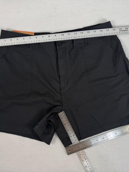 NWT Eddie Bauer Women's Ripstop Shorts Size 16 Black Outdoor Hiking Travel B2249