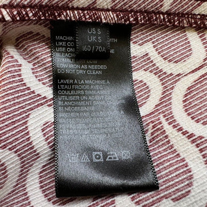 Urban Outfitters Mini Skirt Sz SP Burgundy All Over Print Hearts back zipper