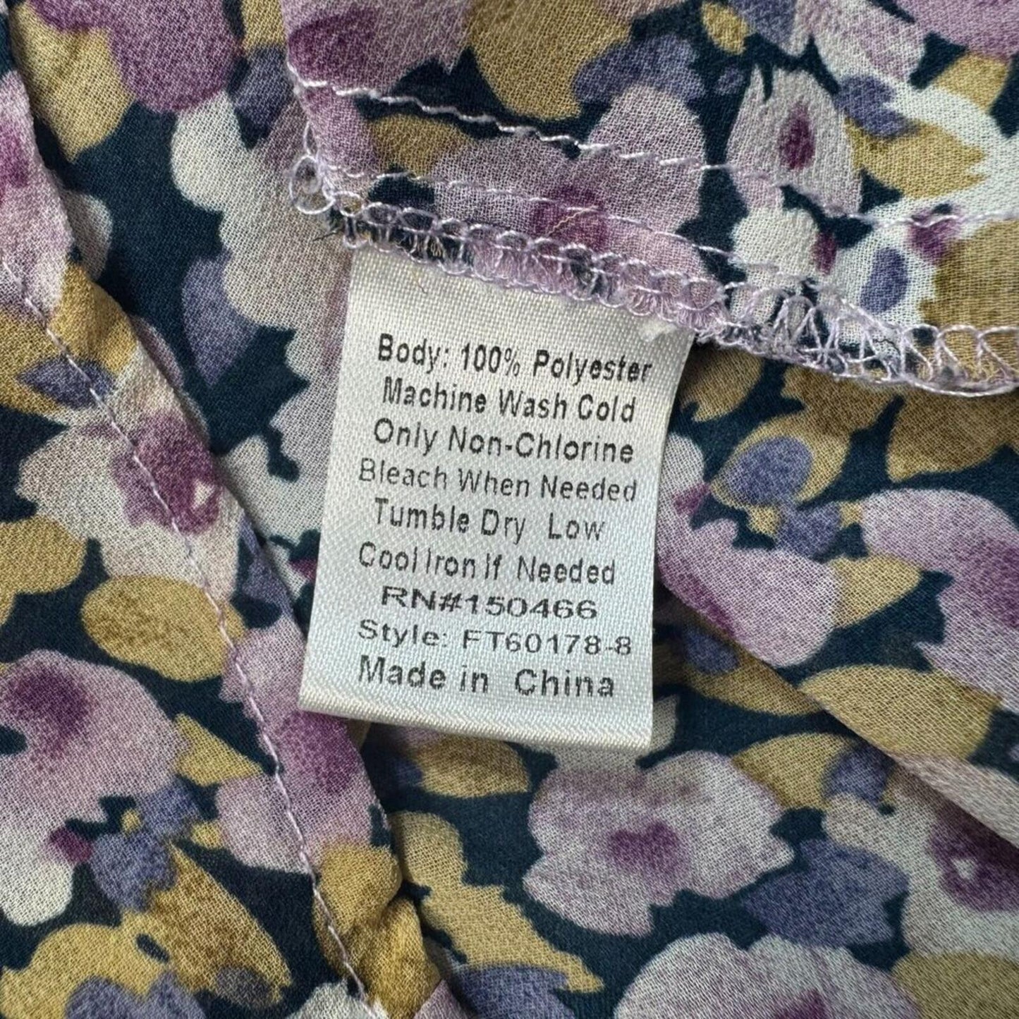 Fun2Fun Women Top Sz M Sheer Henley Sleeveless Chiffon Floral Print Multicolor