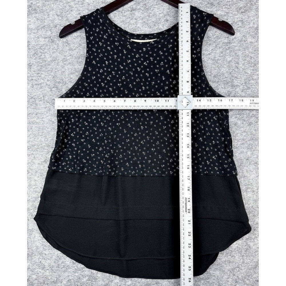 Loft Ann Taylor Mixed Black Tiered Tank Top Size Small