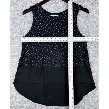 Loft Ann Taylor Mixed Black Tiered Tank Top Size Small