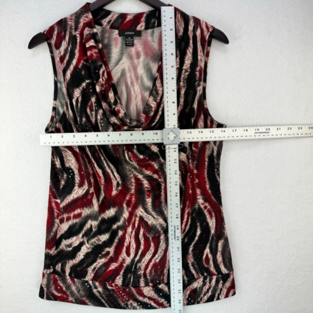 Alfani Women Blouse Sz M Tank Top Cowl Neck embellished black red gray white