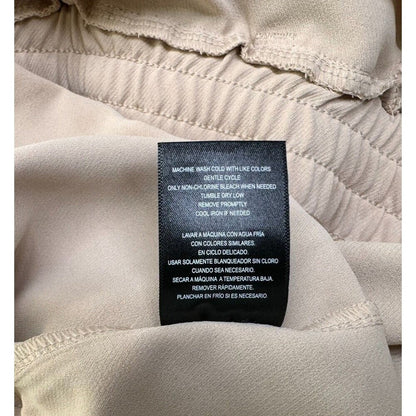 32 Degrees Ladies Dress Sz M Beige Twill Short Sleeves Clinched Waist 2 pockets