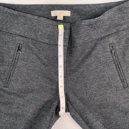 Loft Marisa Skinny Pants Size 0 Dark Gray Slash Zippered Front Back Pockets
