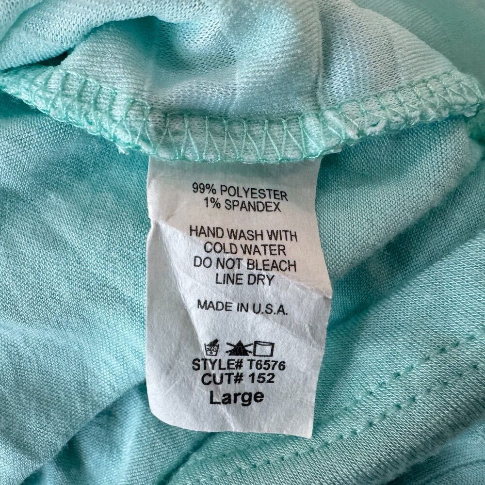 Free Kisses Tank Top Sz L Teal Ruffle Sparkling Racerback