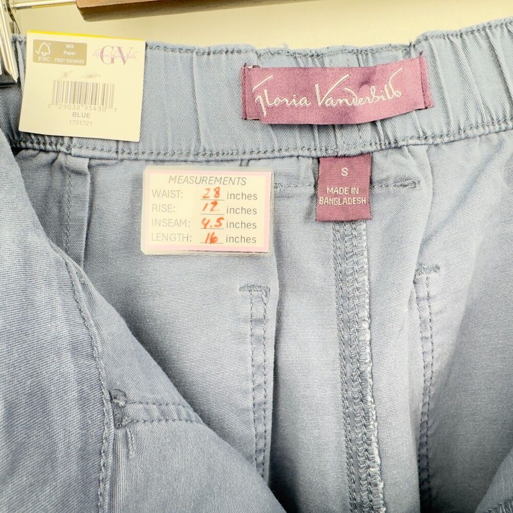 Gloria Vanderbilt Ladies Blue Utility Short Size S Zipper Pockets