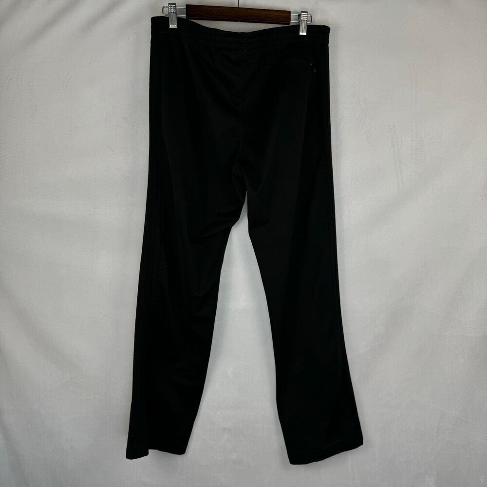 Adidas Track Sweatpants Men Sz M Solid Black 3 Stripes Each Side Basketball