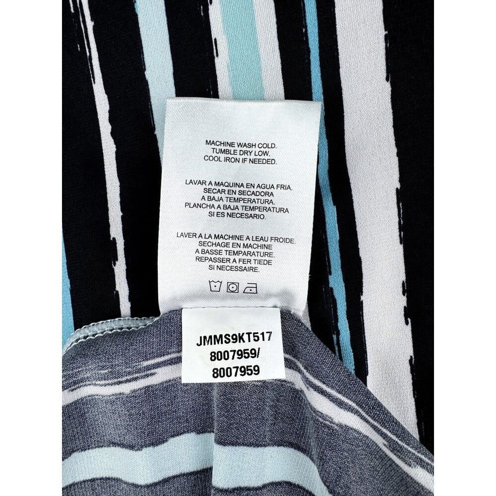 Jones New York Vertical Stripe Blouse Multicolor Sleeveless V-Neck Size M