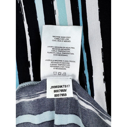 Jones New York Vertical Stripe Blouse Multicolor Sleeveless V-Neck Size M