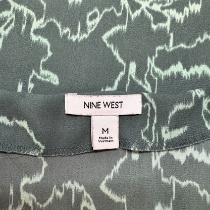 Nine West Ladies Tank Top Sz M Green Printed Camisole spaghetti straps
