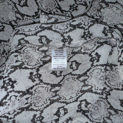 Como Women's Size 2X Black & White Roll Tab Semi-sheer Tunic Blouse