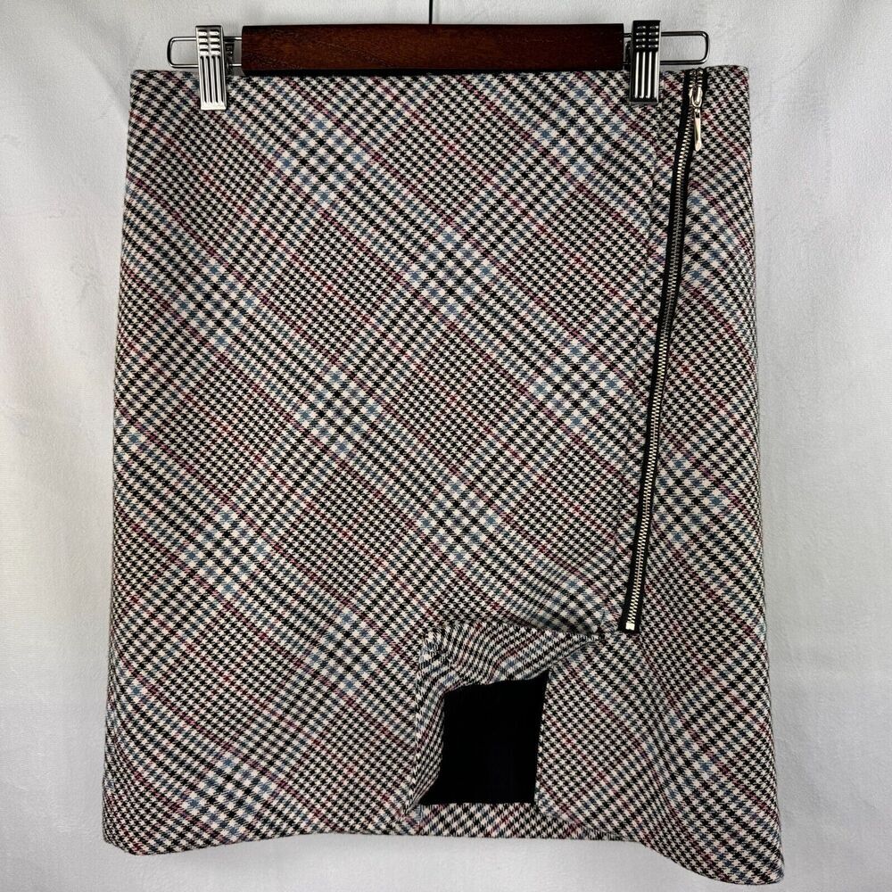 White House Black Market Ladies Mini Skirt Sz 00 Plaid Straight Career
