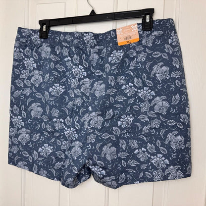 Jachs Girlfriend Women Sz XXL Shorts Blue Floral Chino Printed Midrise