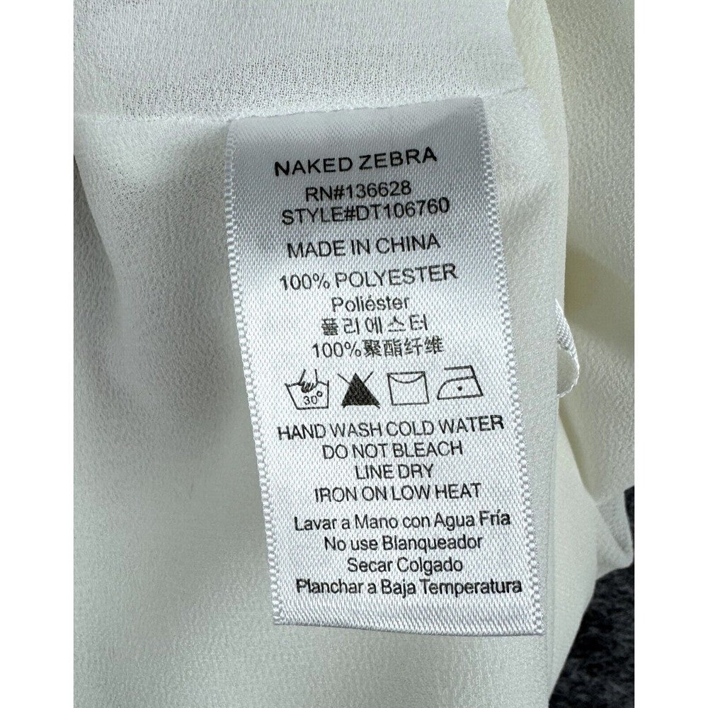 Naked Zebra Ladies Halter Blouse, Bead Embellished Front, Sleeveless, Size Large