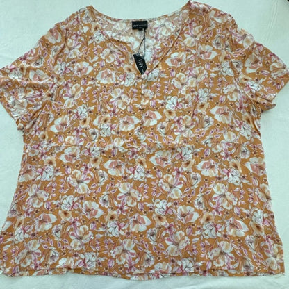 Jones New York Women Size 2X Peasant Ditsy Floral Blouse NWT