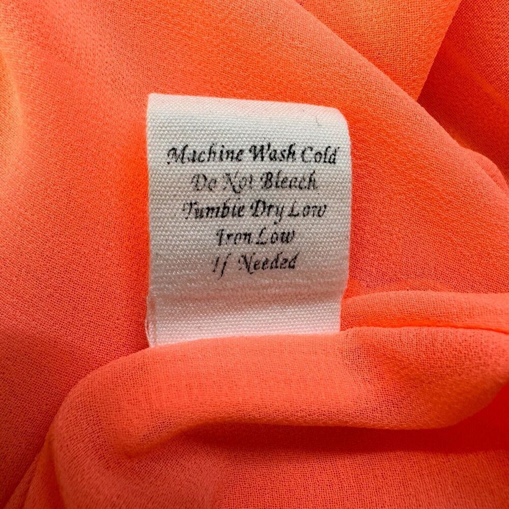 Mine Ladies Tank Top Sz M Sheer Orange Spaghetti Straps
