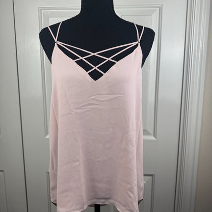 Express Camisole Sz M Light Pink Strappy VNeck Sleeveless Layered