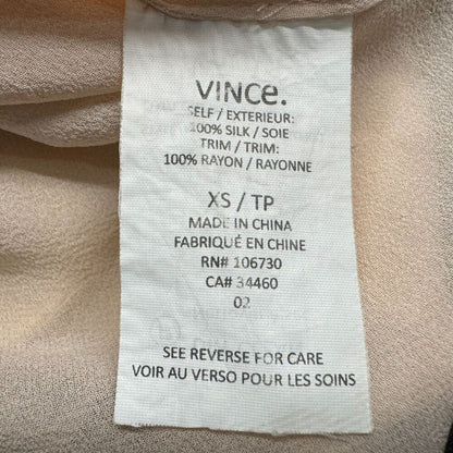 Vince Ladies Top Sz XS Beige Crew Neck Sleeveless Layered