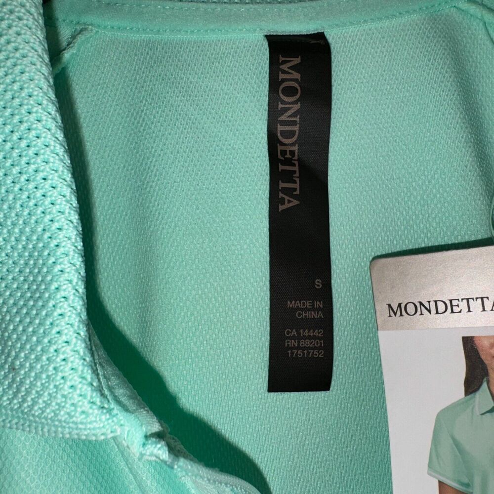 Mondetta Polo Sz S Women Green Active 1/4-Zip Short Sleeve Mesh