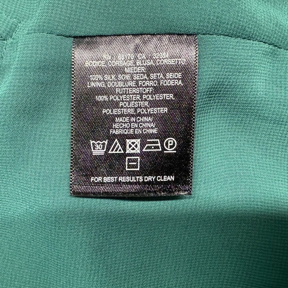 Maeve Top Sz 4 Green Silk One Shoulder Ruffle Lined Top Side Zipper