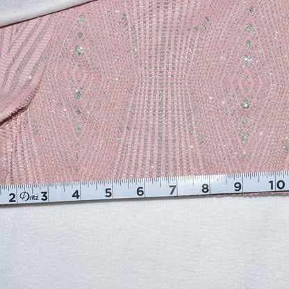 Haute Monde Skort Women Sz Medium Side Zip Dusty Pink Silver Metallic Thread