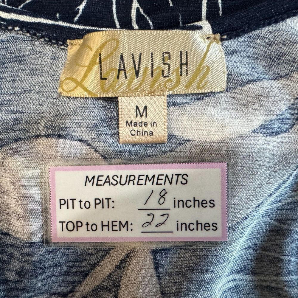 Lavish Women Sz M Navy Floral Crop Top Sleeveless Adjustable Spaghetti Straps