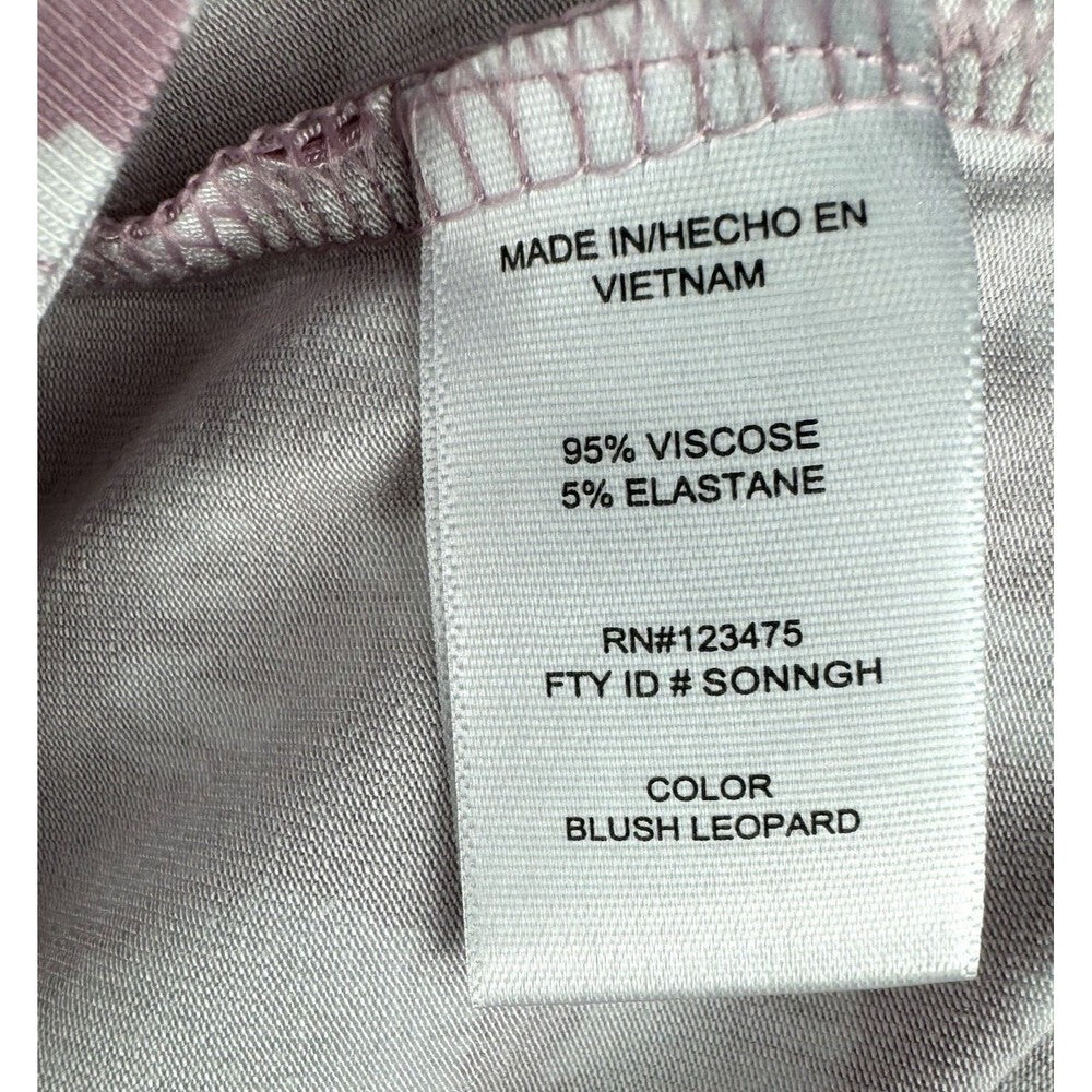 Ellen Tracy Top Sz XXL Dusty Pink and White Short Sleeve Scoop Neck