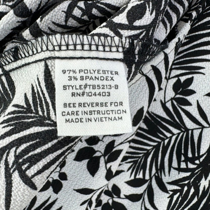 Sweet Wanderer Tank Top Sz S White and black floral scalloped halter