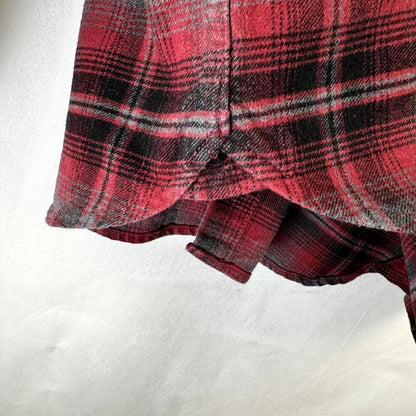 Jachs Shirt Men XL Heritage Flannel Plaid Red Black Gray Pockets Button Up