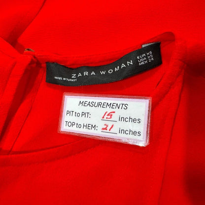 Zara Woman Tank Top Sz XS Red Faux Wrap Sleeveless