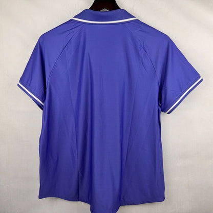 Mondetta Polo Sz L Women's Active Blue Purple 1/4-Zip Short Sleeve Mesh Shirt