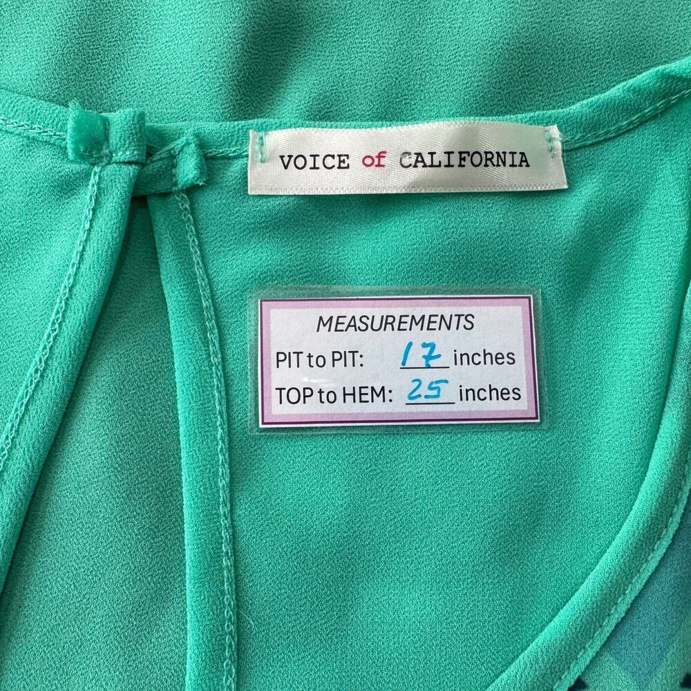 Voice Of California Top Sz S Knit Green Geometric Sequined Sleeveless