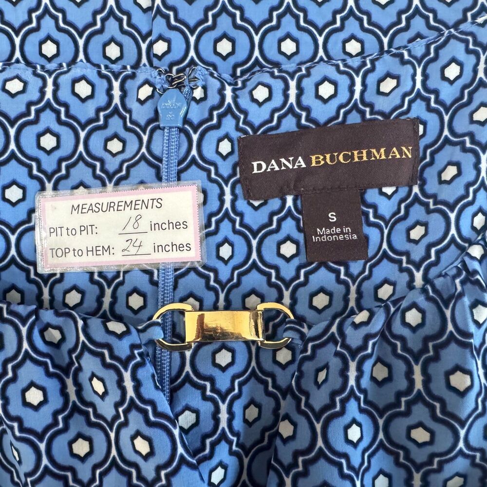 Dana Buchman Sz S Satin Top Round Neck Gold Tone Hardware Sleeveless Zipper