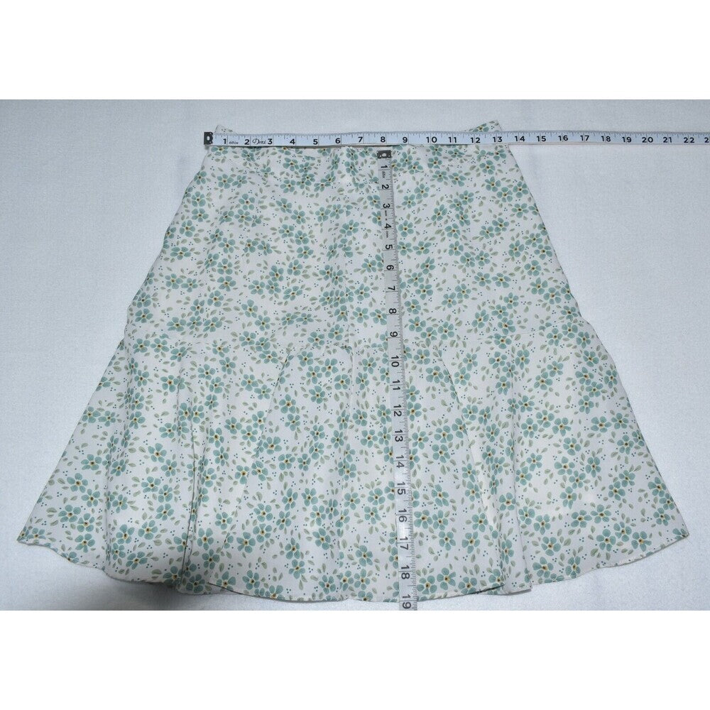 Dazy Skirt Sz L White Above Knee Floral Print Ruffle Hem