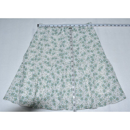 Dazy Skirt Sz L White Above Knee Floral Print Ruffle Hem