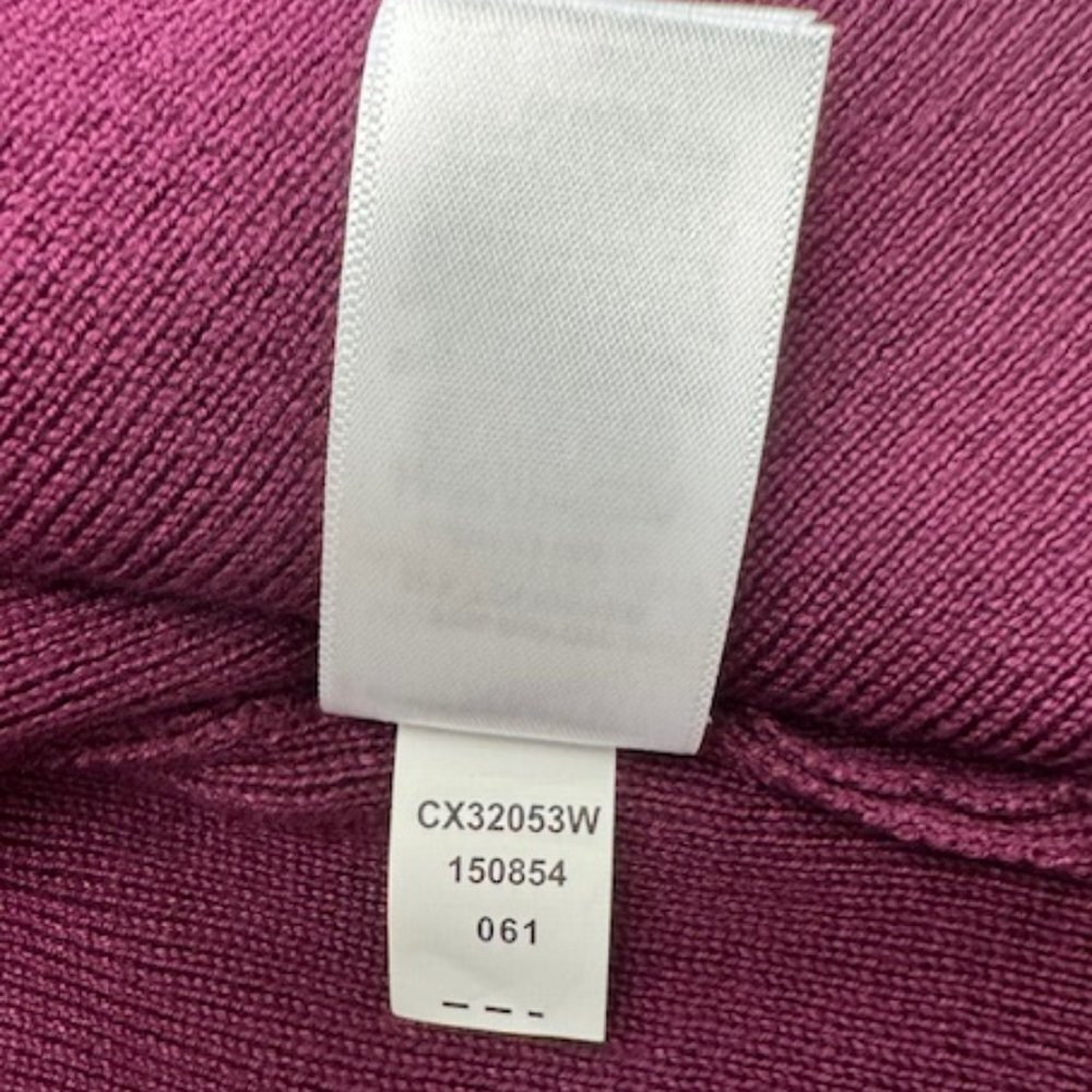 Cable & Gauge Women's Burgundy Scallop Neck Long Sleeve Sweater NWT
