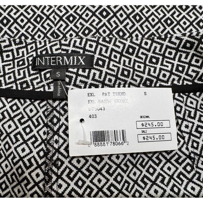 Intermix NWT Ladies Skort Sz S Cotton Blend Black White 4 pockets zipper closure