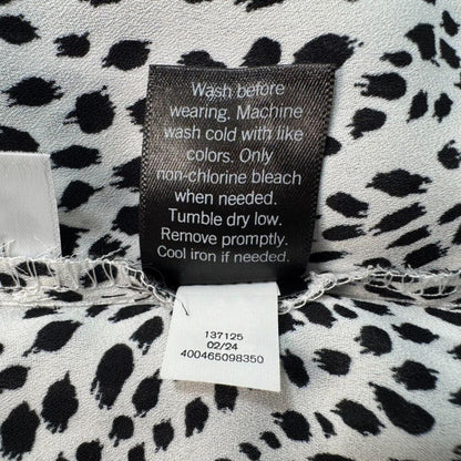 Simply Vera Wang Women Top Sz XXL Black & White Spots VNeck Cap Sleeves
