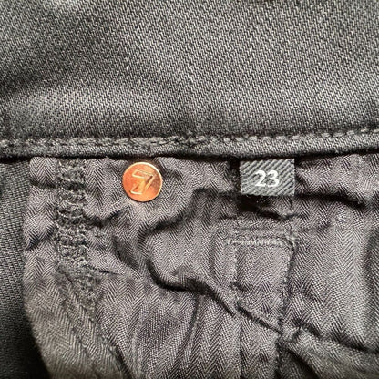 7 For All Mankind Sz 23 Two Tone  Denim Mini Front Zipper 4 pockets Y2K Skirt