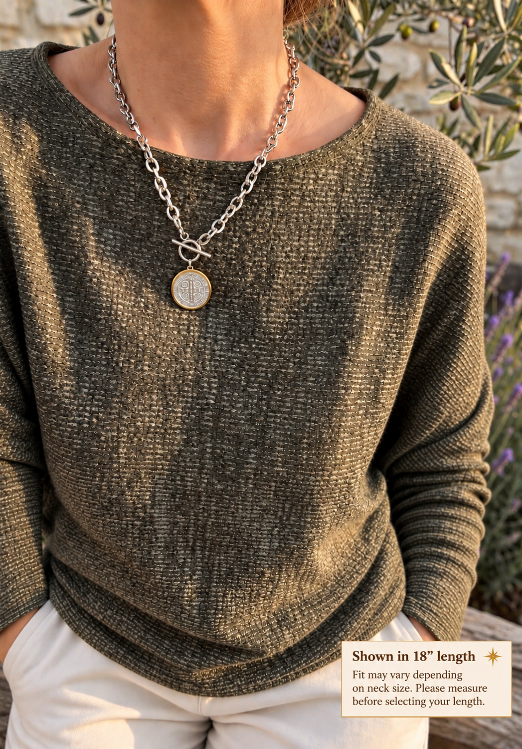 St. Benedict Reversible Medallion Toggle Necklace