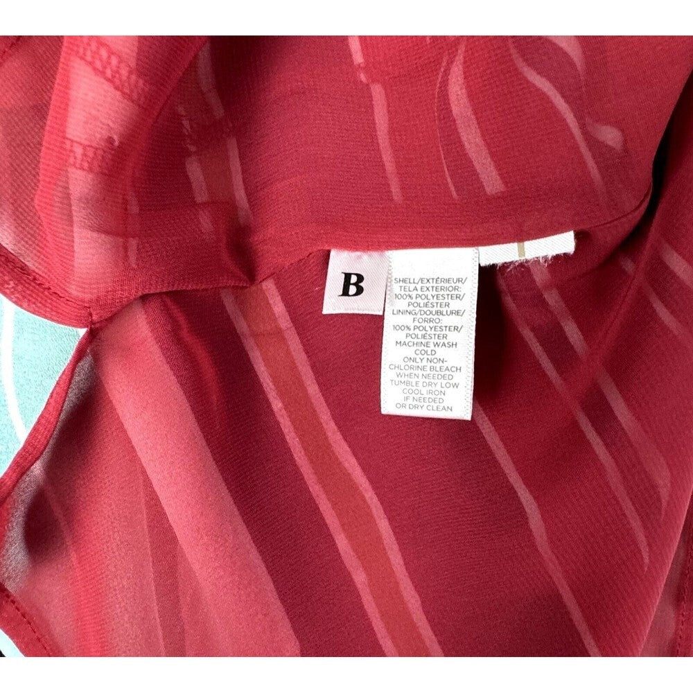 Loft Red Tank Top,  Multicolor Stripes, V-Neck, Spaghetti Stripes,  Size Small