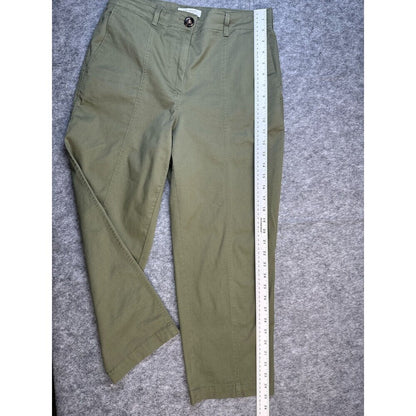 Ann Taylor Weekend Straight Pants Sz 10P Olive Green Business Casual Chino