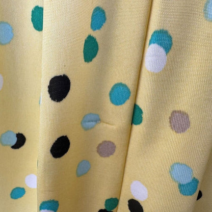Ava & Grace Women Sz S Yellow Polka Dot Metal Button Henley Sleeveless