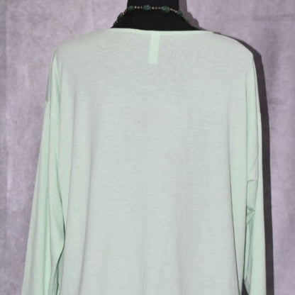Ideology Women 1X NWT Light Green Knot Front Top Boat Neck 3/4 Sleeve
