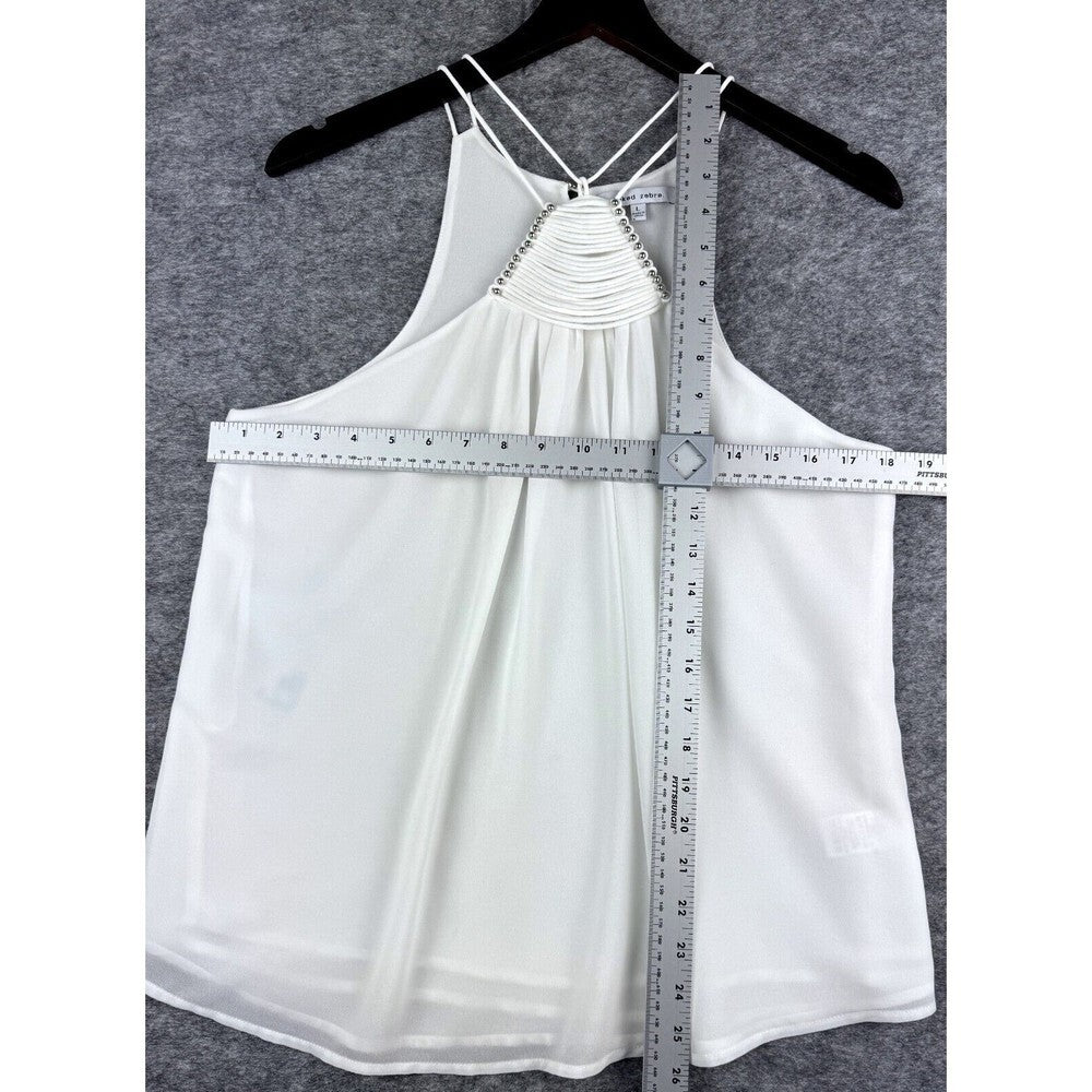 Naked Zebra Ladies Halter Blouse, Bead Embellished Front, Sleeveless, Size Large