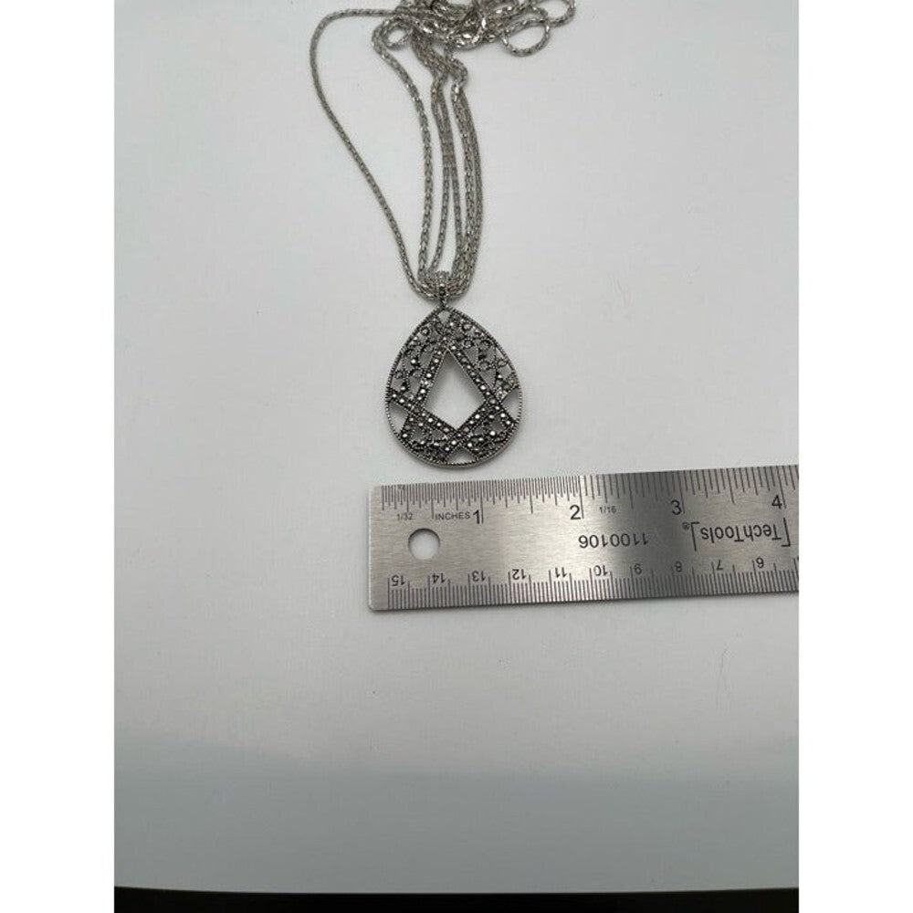 East 5th JCPenney Silver Tone Marcasite-Style Teardrop Necklace & Earrings Set