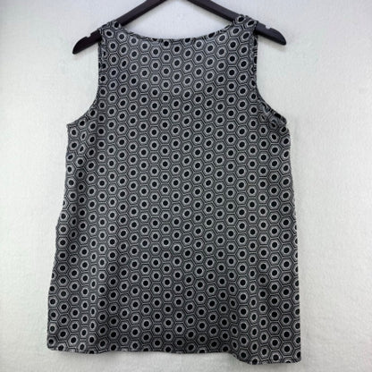 Rose & Olive Top Women Sz M Sleeveless Black and white Scoop Neck