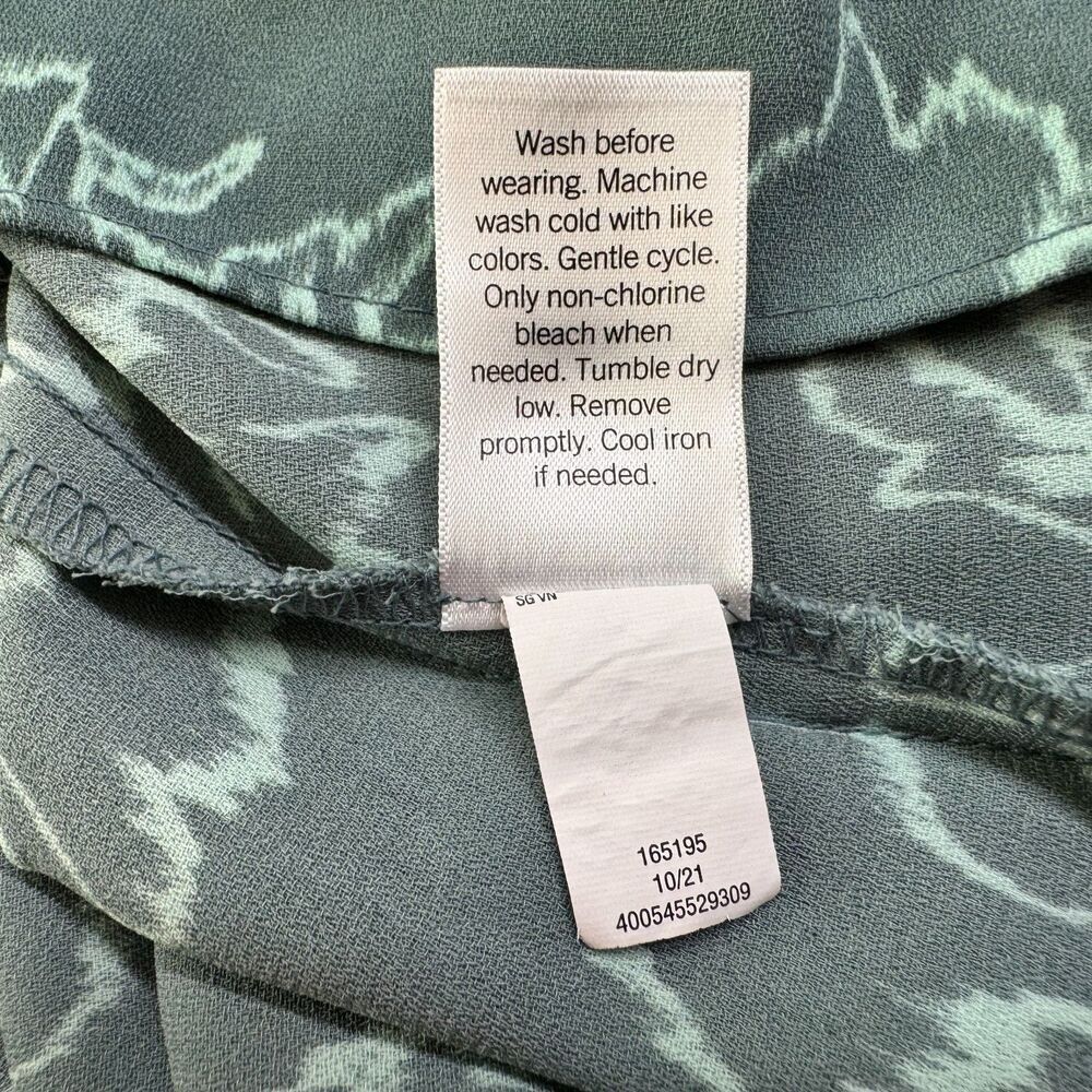 Nine West Ladies Tank Top Sz M Green Printed Camisole spaghetti straps